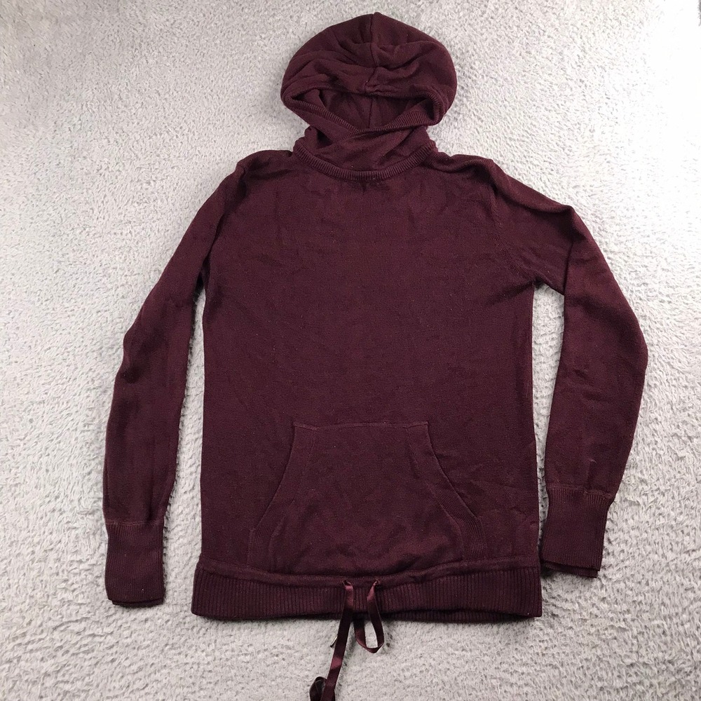 Lululemon Sweet Savasana Pullover Sweater Womens 8 Burgundy Knit Stretch Hoodie
